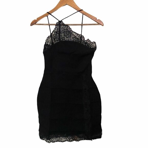 Free People NWT Black Premonitions Bodycon Dress - Picture 2 of 10